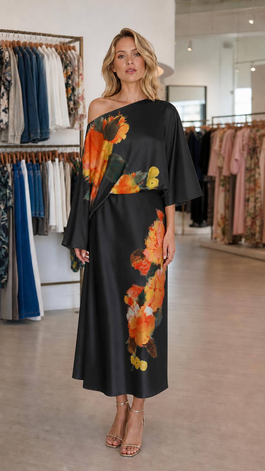 Model wearing black color variant