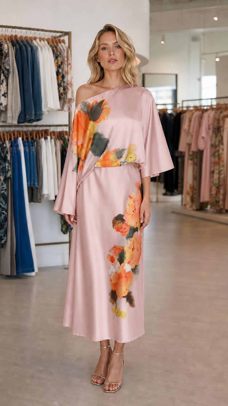 Model wearing pink color variant